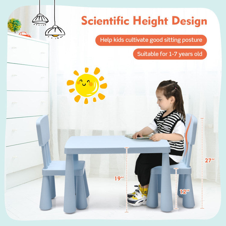 Table and Chair Multi Activity 3 Piece Set for Toddlers (4 Colors)