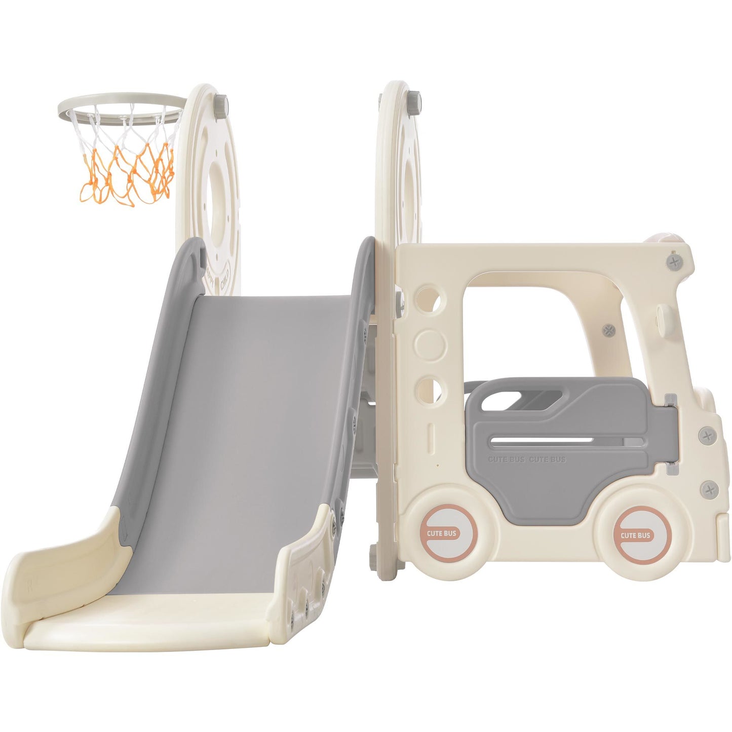 Bus Slide Set with Basketball Hoop for Toddlers (4 Colors)