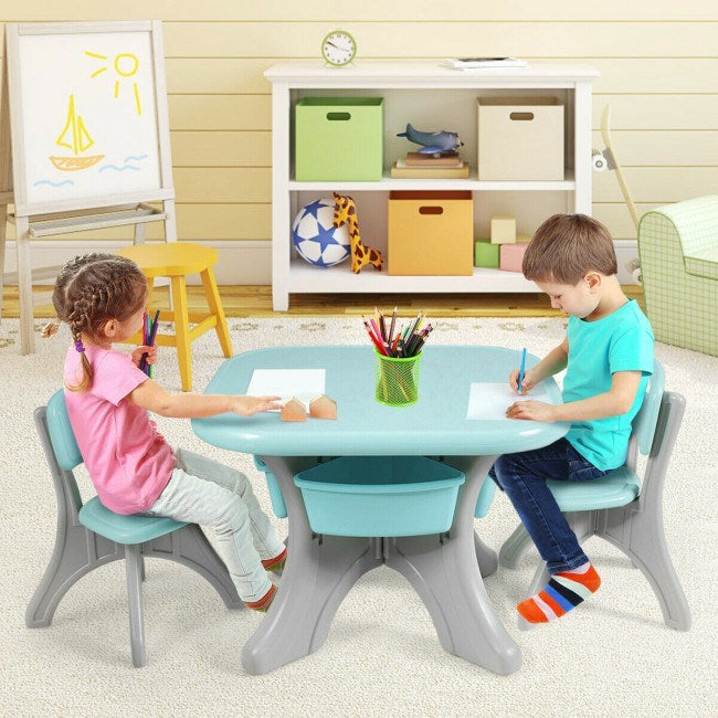 Table and Chair Play Set with Storage Box for Toddlers (3 Colors)