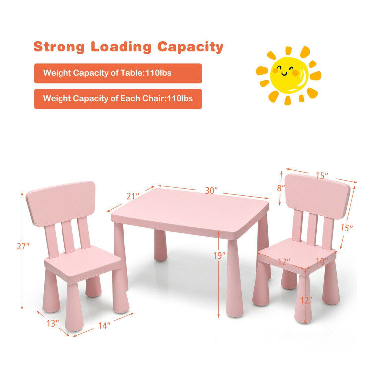 Table and Chair Multi Activity 3 Piece Set for Toddlers (4 Colors)