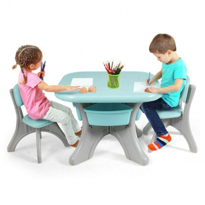 Table and Chair Play Set with Storage Box for Toddlers (3 Colors)