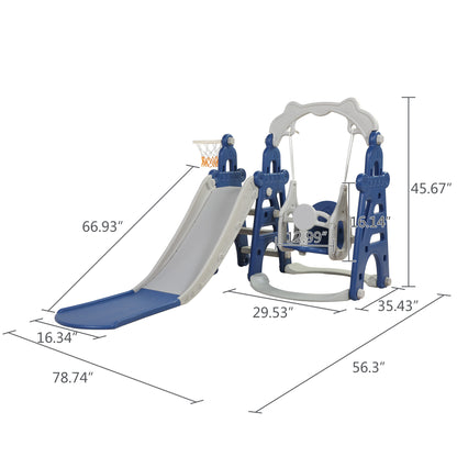 Swing Slide Activity 3:1 Set with Basketball Hoop for Toddlers (2 Colors)