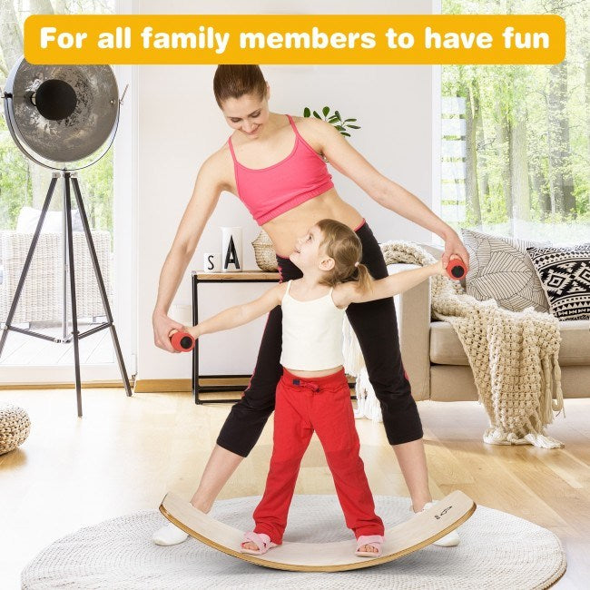 Wooden Wobble Exercise Balance Board for Kids and Adults 450-660 lbs