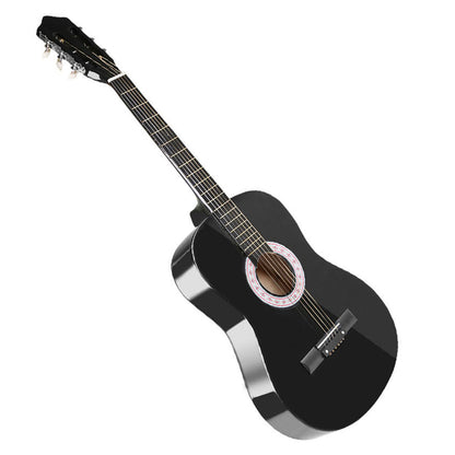 Six String Acoustic Steel Guitar Beginner with Guitar Bag, Black