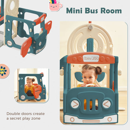 Bus Slide Set with Basketball Hoop for Toddlers (4 Colors)