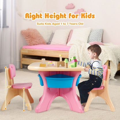 Table and Chair Play Set with Storage Box for Toddlers (3 Colors)