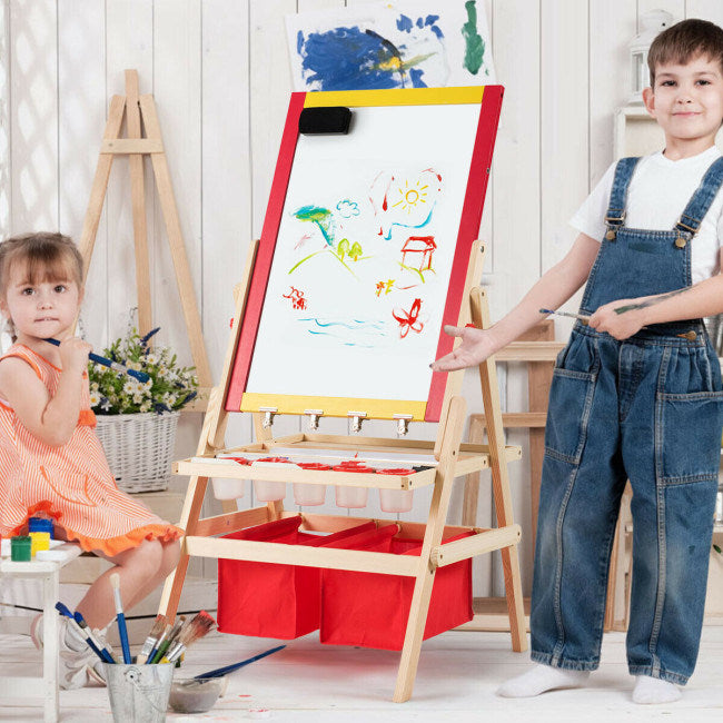 Art Easel for Kids, Double Sided, Blackboard and Whiteboard