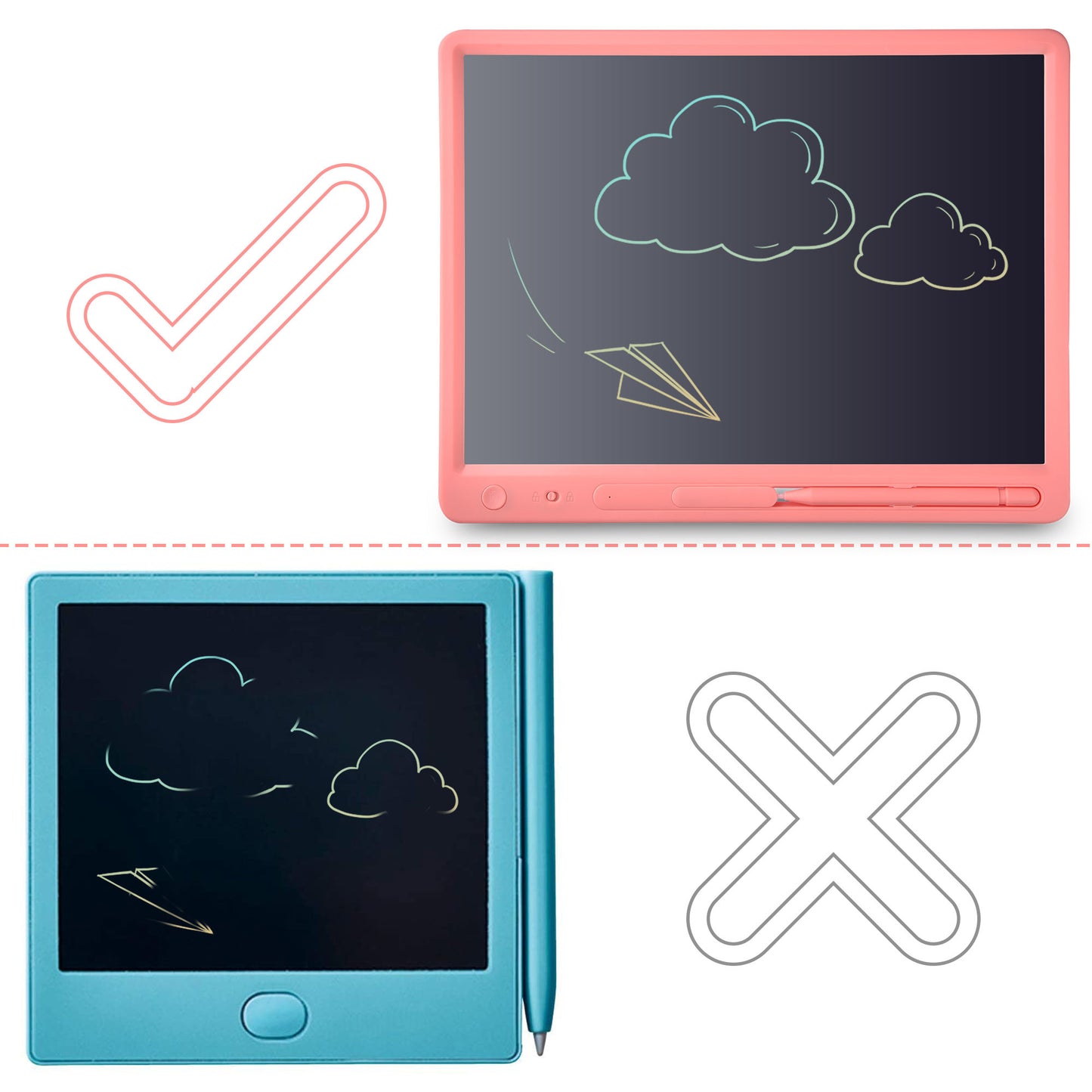 Colorful LCD Writing Pad with Stylus, 15"