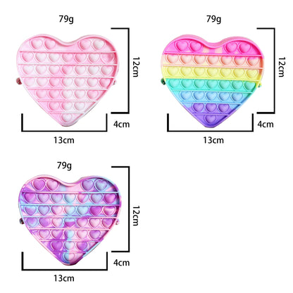 Shoulder Purse Pop Fidget Heart Shaped (3 Colors)