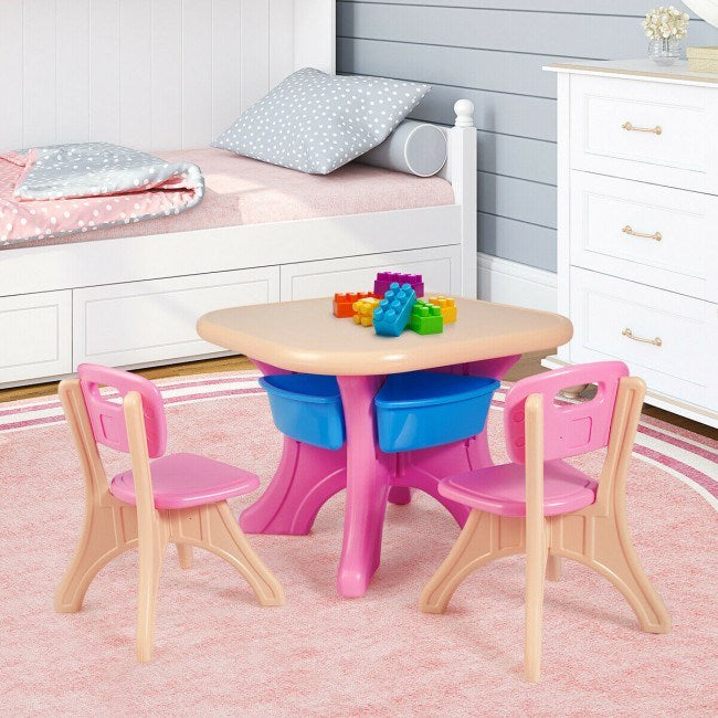 Table and Chair Play Set with Storage Box for Toddlers (3 Colors)