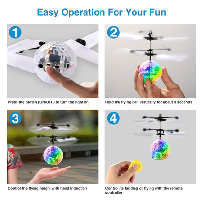 LED Drone Helicopter Flying Ball for Kids