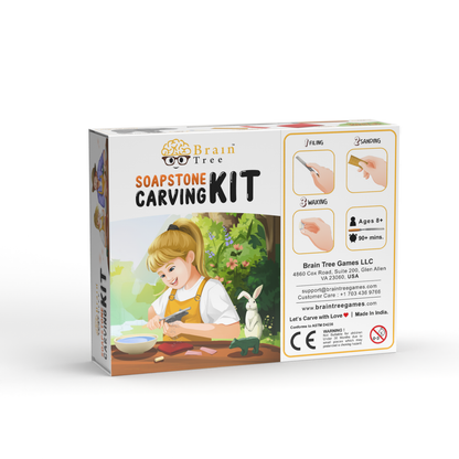 Soapstone Carving Kit for Kids and Adults, Wild Bear