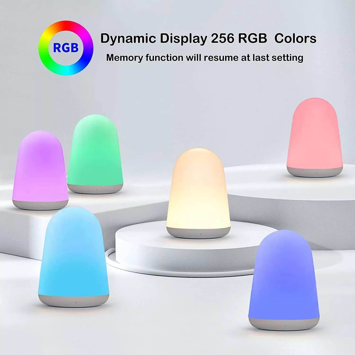 Touch Activated Rechargeable Bedside 6 Color Night Light