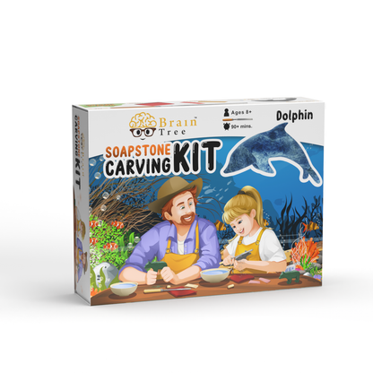 Soapstone Carving Kit for Kids and Adults, Dolphin