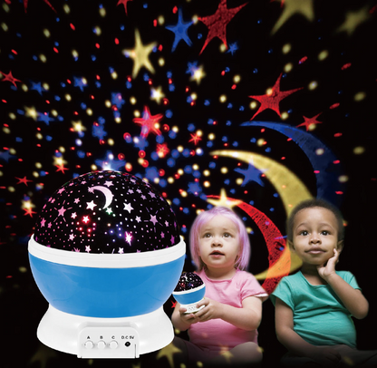 Starry Sky Walls and Ceiling Rotating LED Projector Night Light, Blue and Pink