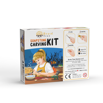 Soapstone Carving Kit for Kids and Adults, Dolphin