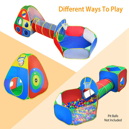 Easy Pop-Up Playhouse with Crawl Tents, Tunnels and Ball Pit