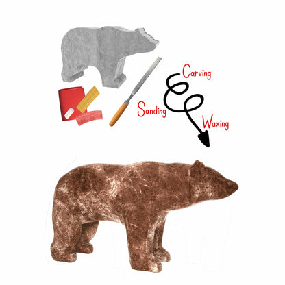 Soapstone Carving Kit for Kids and Adults, Wild Bear