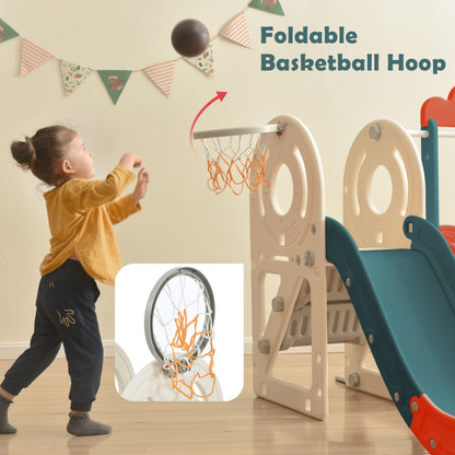 Bus Slide Set with Basketball Hoop for Toddlers (4 Colors)