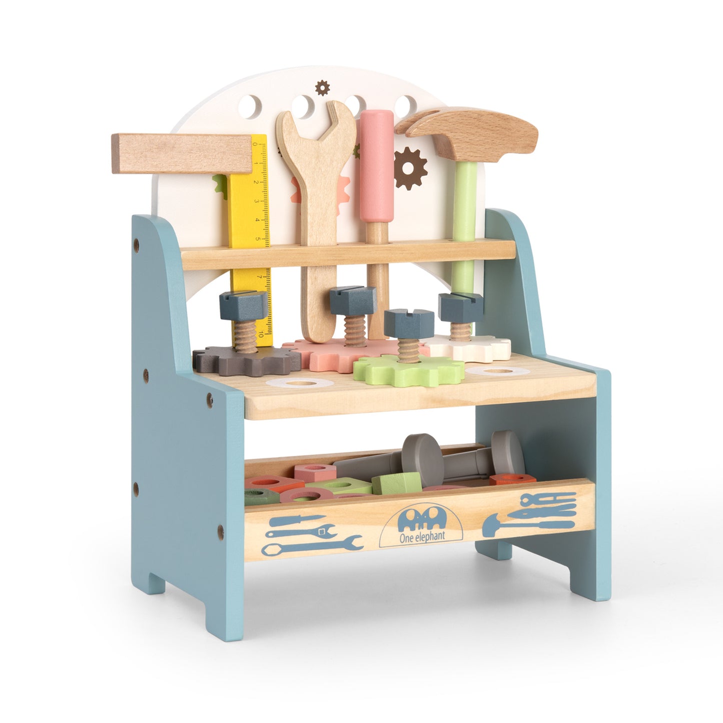 Wooden Mini Tool Workbench with Wooden Hardware for Toddlers