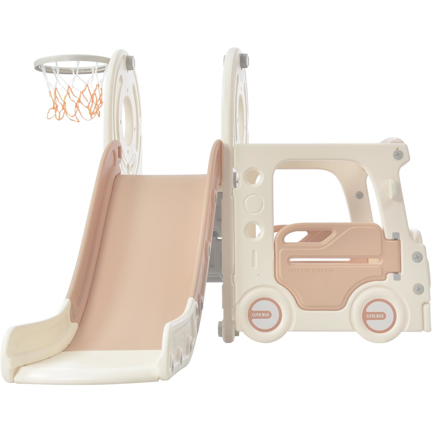 Bus Slide Set with Basketball Hoop for Toddlers (4 Colors)