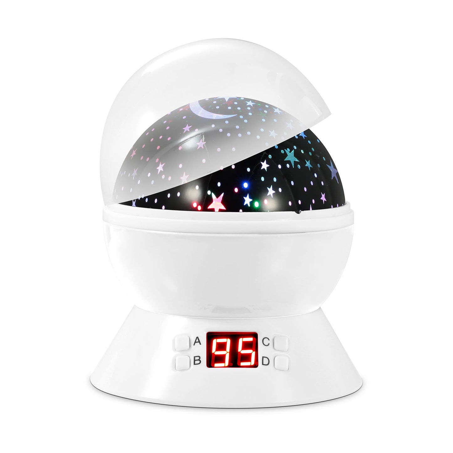 Star Moon Sky LED Projector Night Light, Rotating, Auto Shut-Off