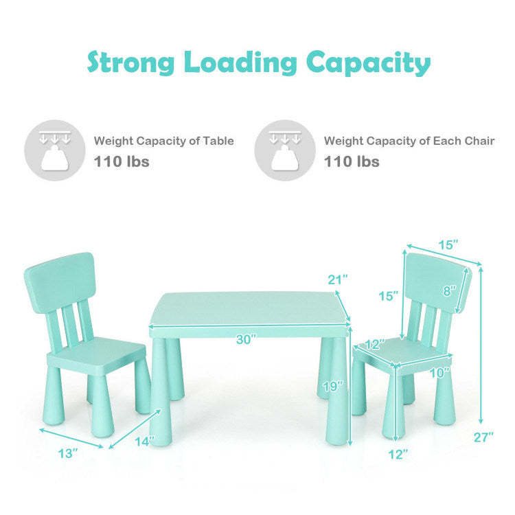 Table and Chair Multi Activity 3 Piece Set for Toddlers (4 Colors)