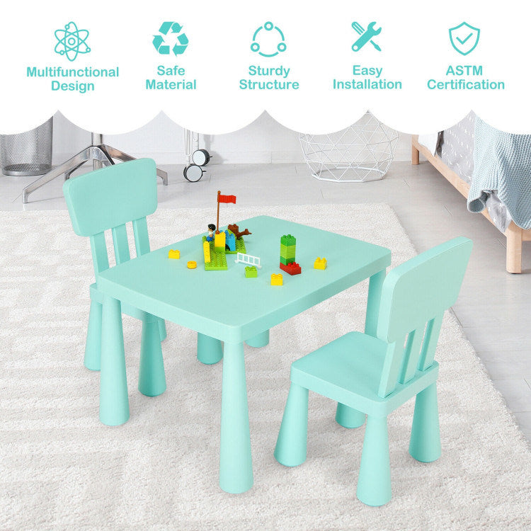 Table and Chair Multi Activity 3 Piece Set for Toddlers (4 Colors)