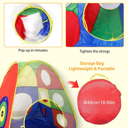 Easy Pop-Up Playhouse with Crawl Tents, Tunnels and Ball Pit