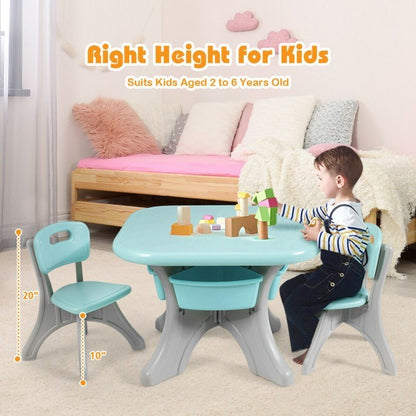 Table and Chair Play Set with Storage Box for Toddlers (3 Colors)