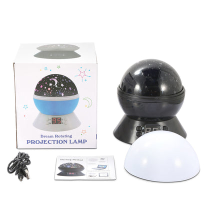 Star Moon Sky LED Projector Night Light, Rotating, Auto Shut-Off