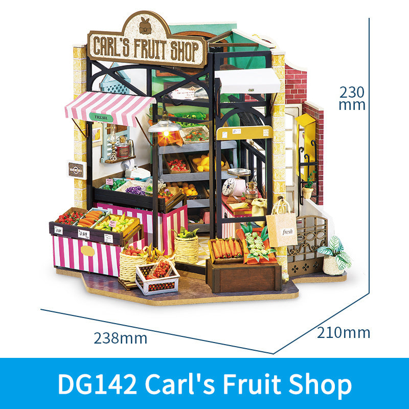 Model Craft 3D Dollhouse Miniature Kit, Fruit Shop