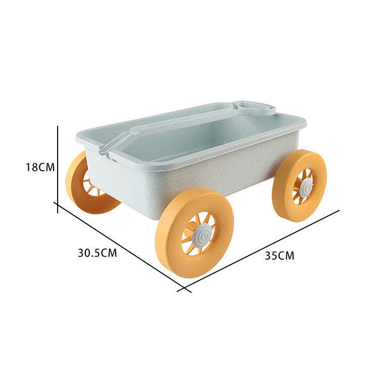 Wheat Straw Environmentally Friendly Beach Pusher Wagon Toys for Kids