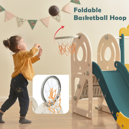 Bus Slide Set with Basketball Hoop for Toddlers (4 Colors)