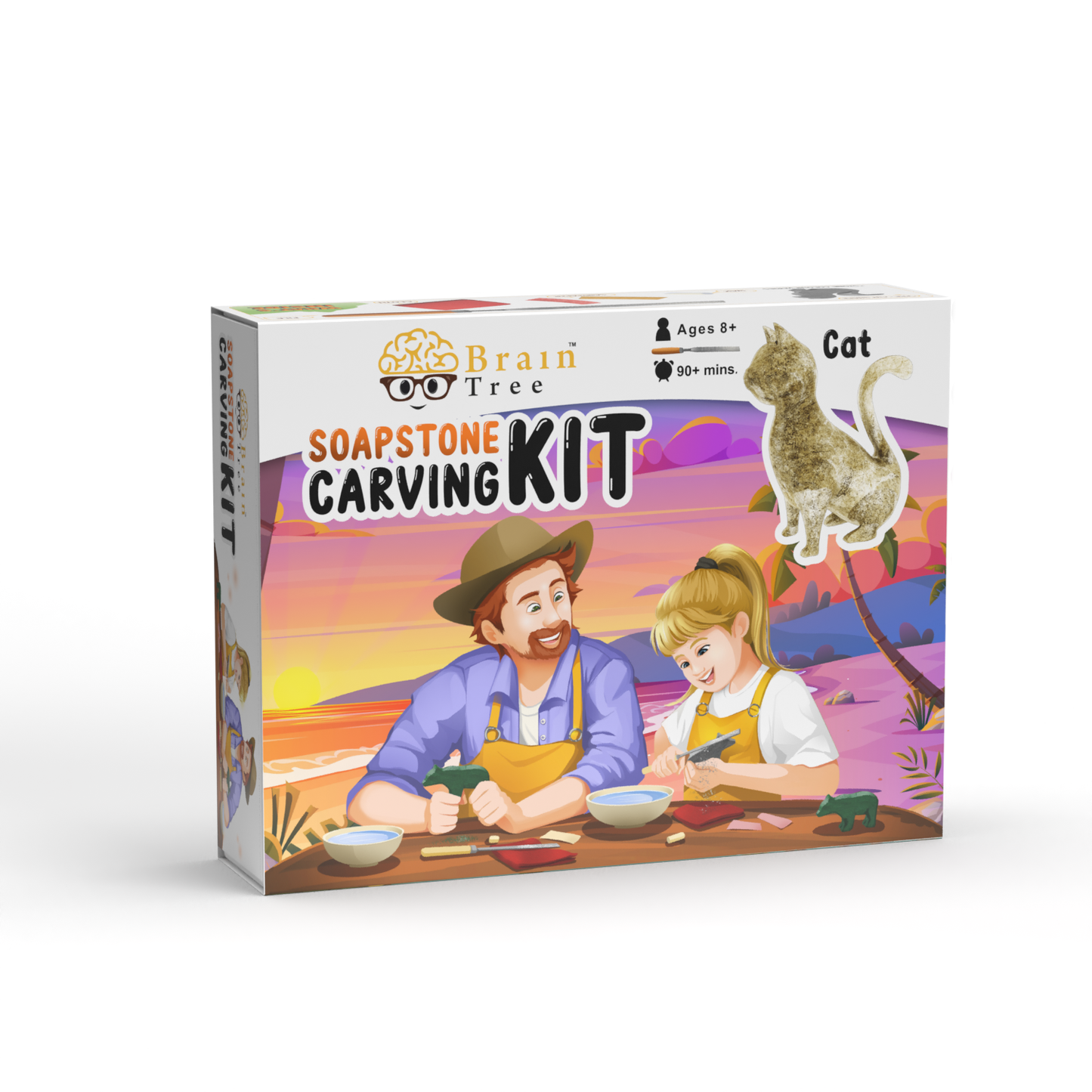 Soapstone Carving Kit for Kids and Adults, Cat