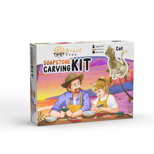 Soapstone Carving Kit for Kids and Adults, Cat