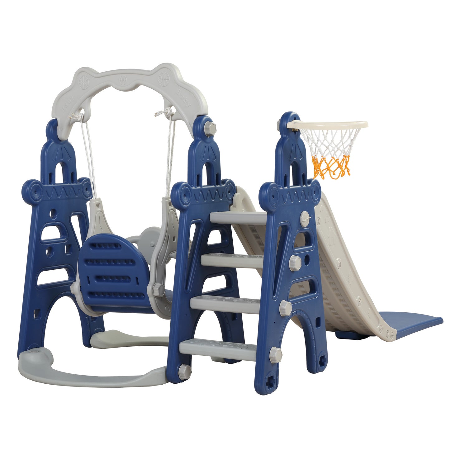 Swing Slide Activity 3:1 Set with Basketball Hoop for Toddlers (2 Colors)