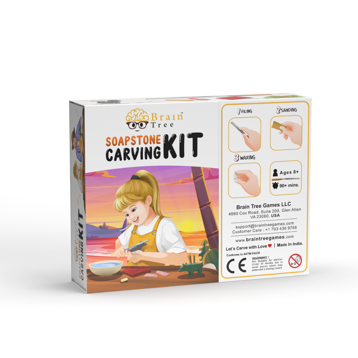 Soapstone Carving Kit for Kids and Adults, Cat