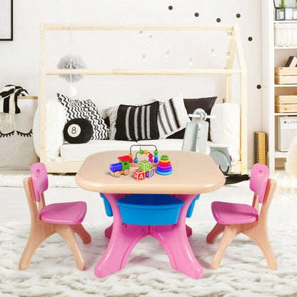 Table and Chair Play Set with Storage Box for Toddlers (3 Colors)