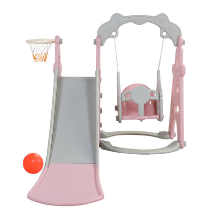 Swing Slide Activity 3:1 Set with Basketball Hoop for Toddlers (2 Colors)