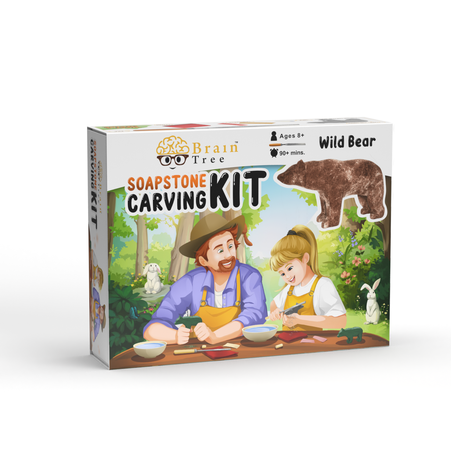 Soapstone Carving Kit for Kids and Adults, Wild Bear