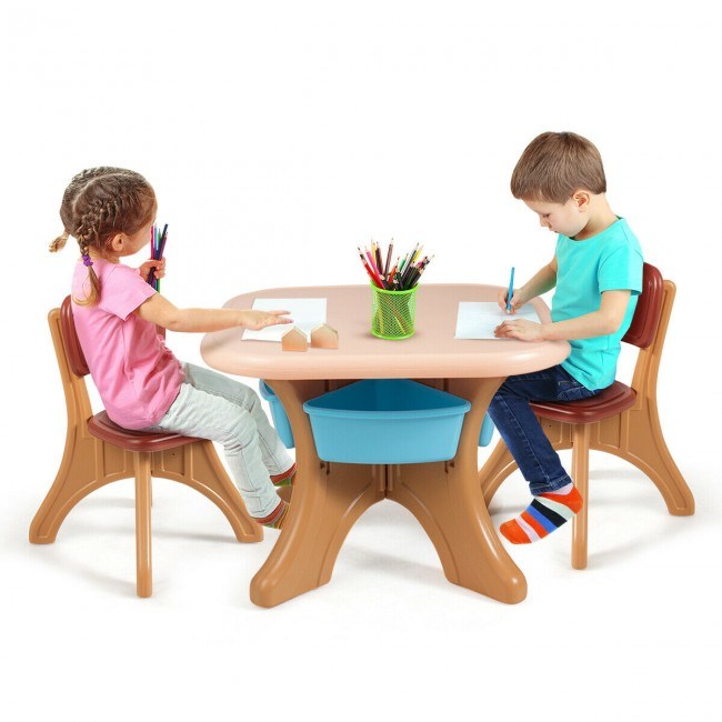 Table and Chair Play Set with Storage Box for Toddlers (3 Colors)