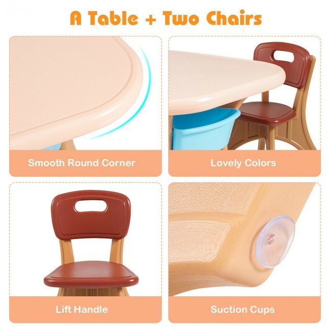 Table and Chair Play Set with Storage Box for Toddlers (3 Colors)