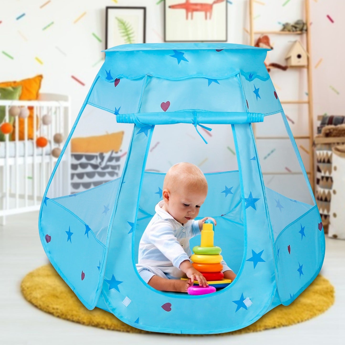 Kids Pop-Up Castle Tent Playhouse for Pink or Blue