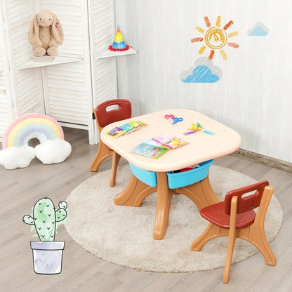 Table and Chair Play Set with Storage Box for Toddlers (3 Colors)