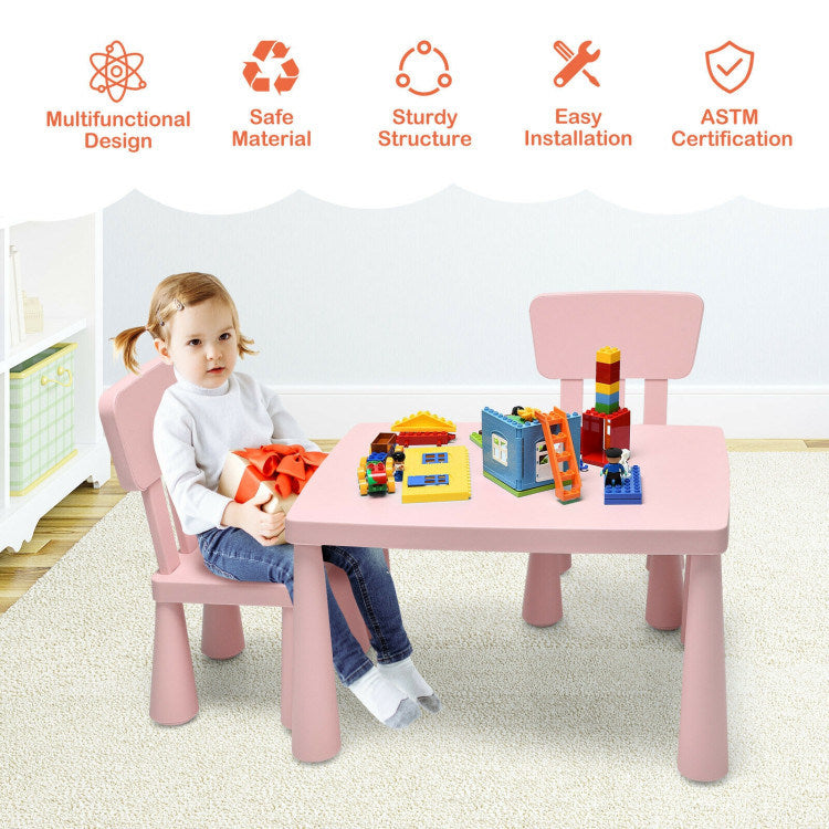 Table and Chair Multi Activity 3 Piece Set for Toddlers (4 Colors)