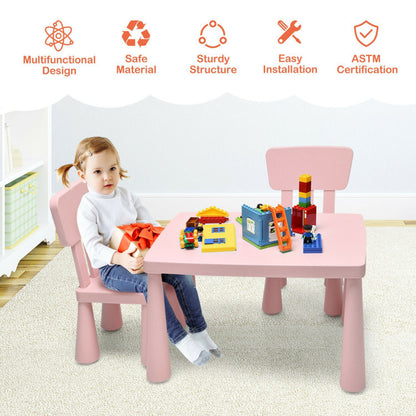 Table and Chair Multi Activity 3 Piece Set for Toddlers (4 Colors)