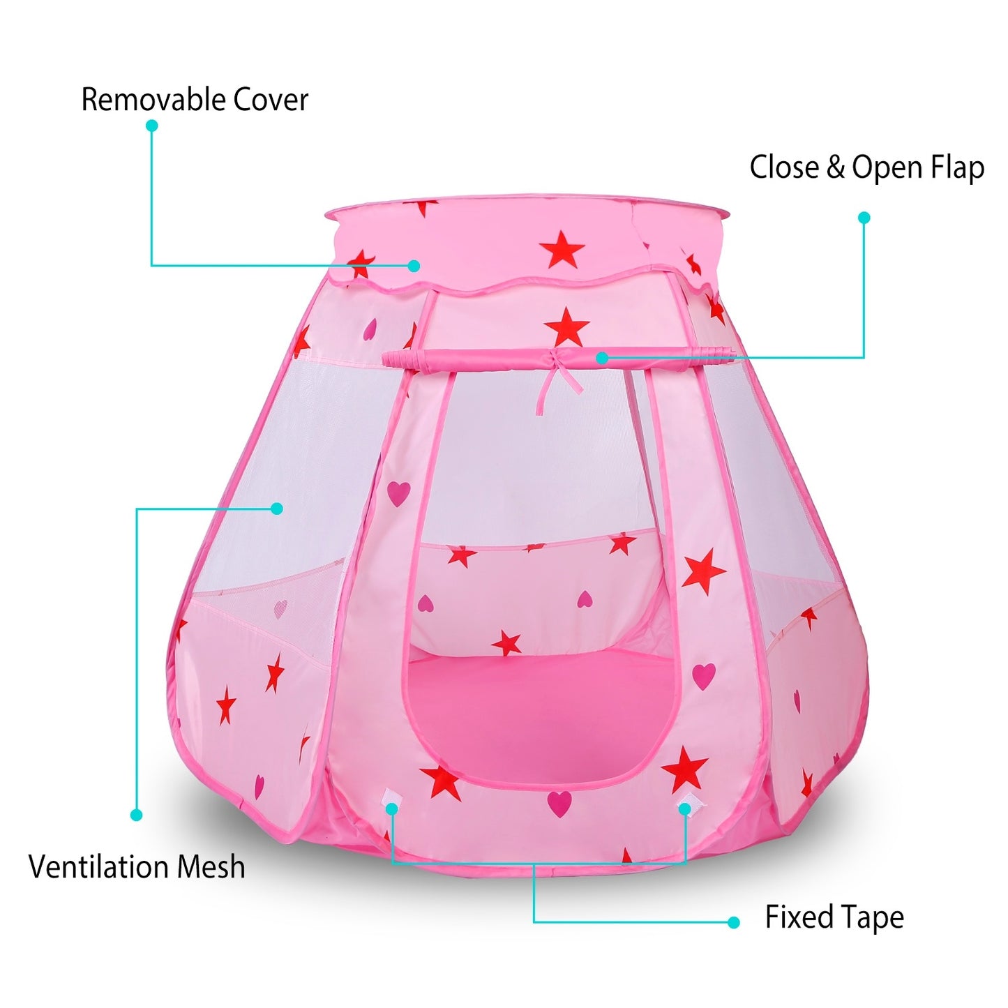 Kids Pop-Up Castle Tent Playhouse for Pink or Blue