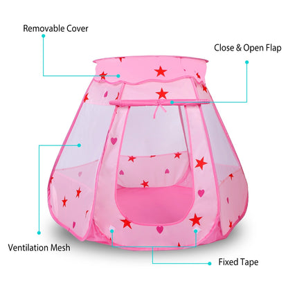 Kids Pop-Up Castle Tent Playhouse for Pink or Blue