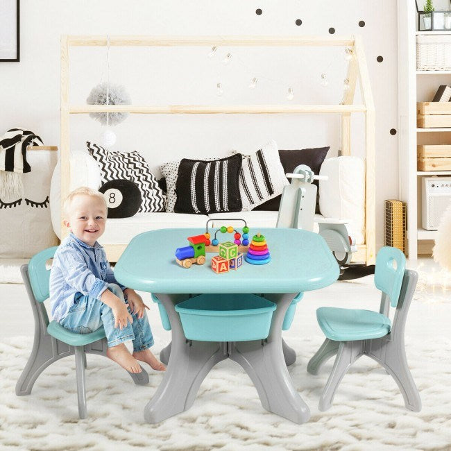 Table and Chair Play Set with Storage Box for Toddlers (3 Colors)